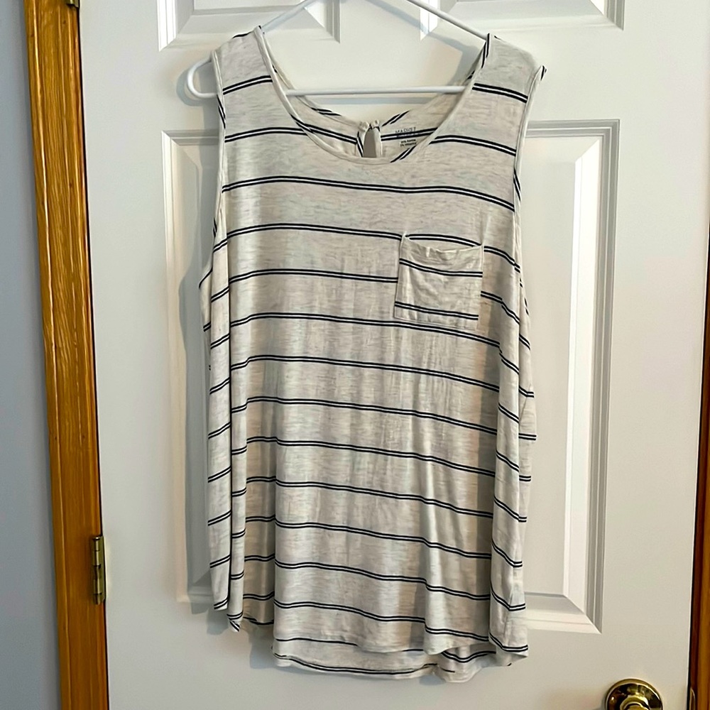 Off White and Blue stripped tank